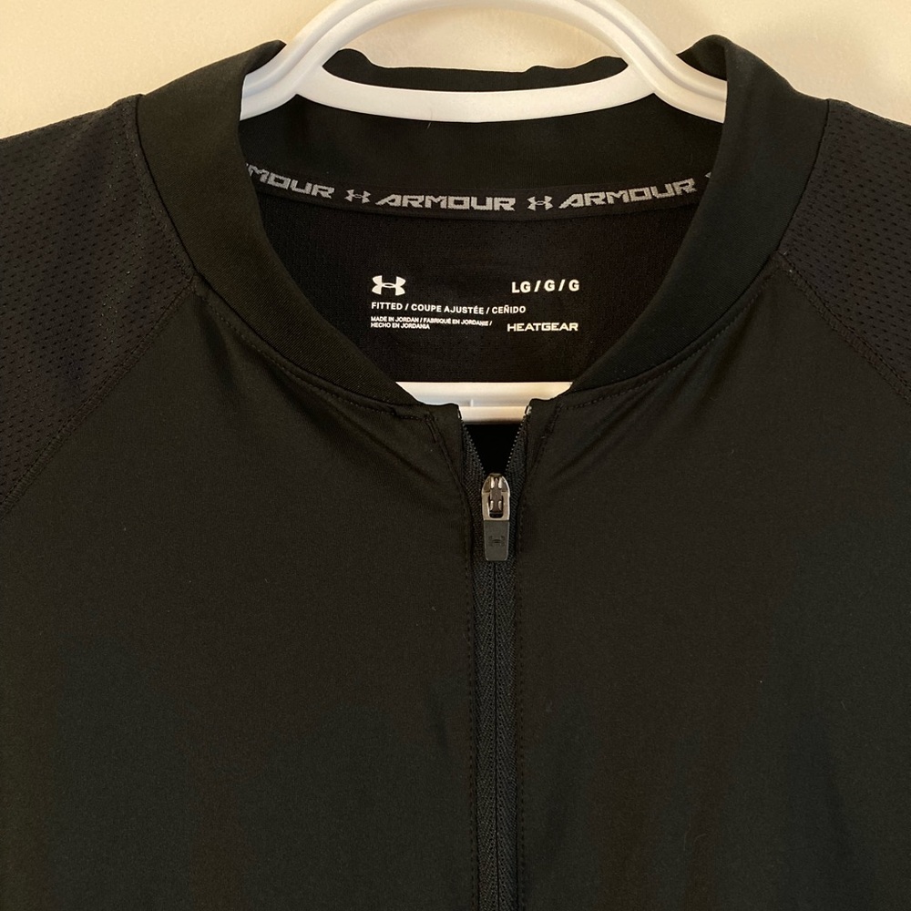 Under Armour Fitted Heatgear Black Long Sleeve Shirt Size Large - Picture 3 of 6